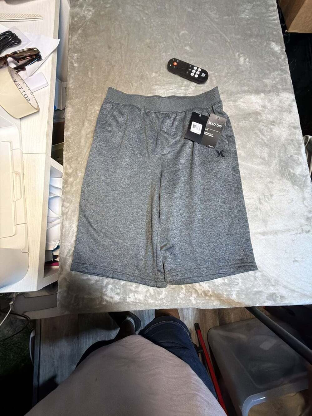 Hurley H2O-Dri Dark Grey Heather XL Athletic Workout Shorts xl youth 13-15yrs
